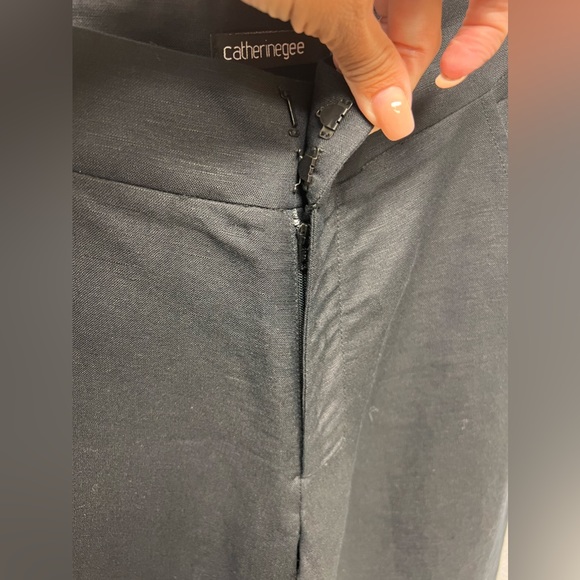 Catherinegee NWT Silk Linen Blend Culotes in Black Size 0 - Picture 5 of 11